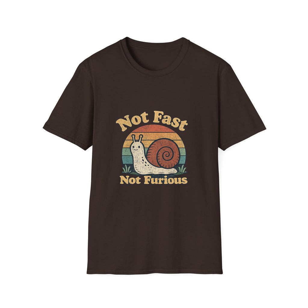 Not Fast Not Furious Snail T-Shirt — Retro Vintage Humor Tee