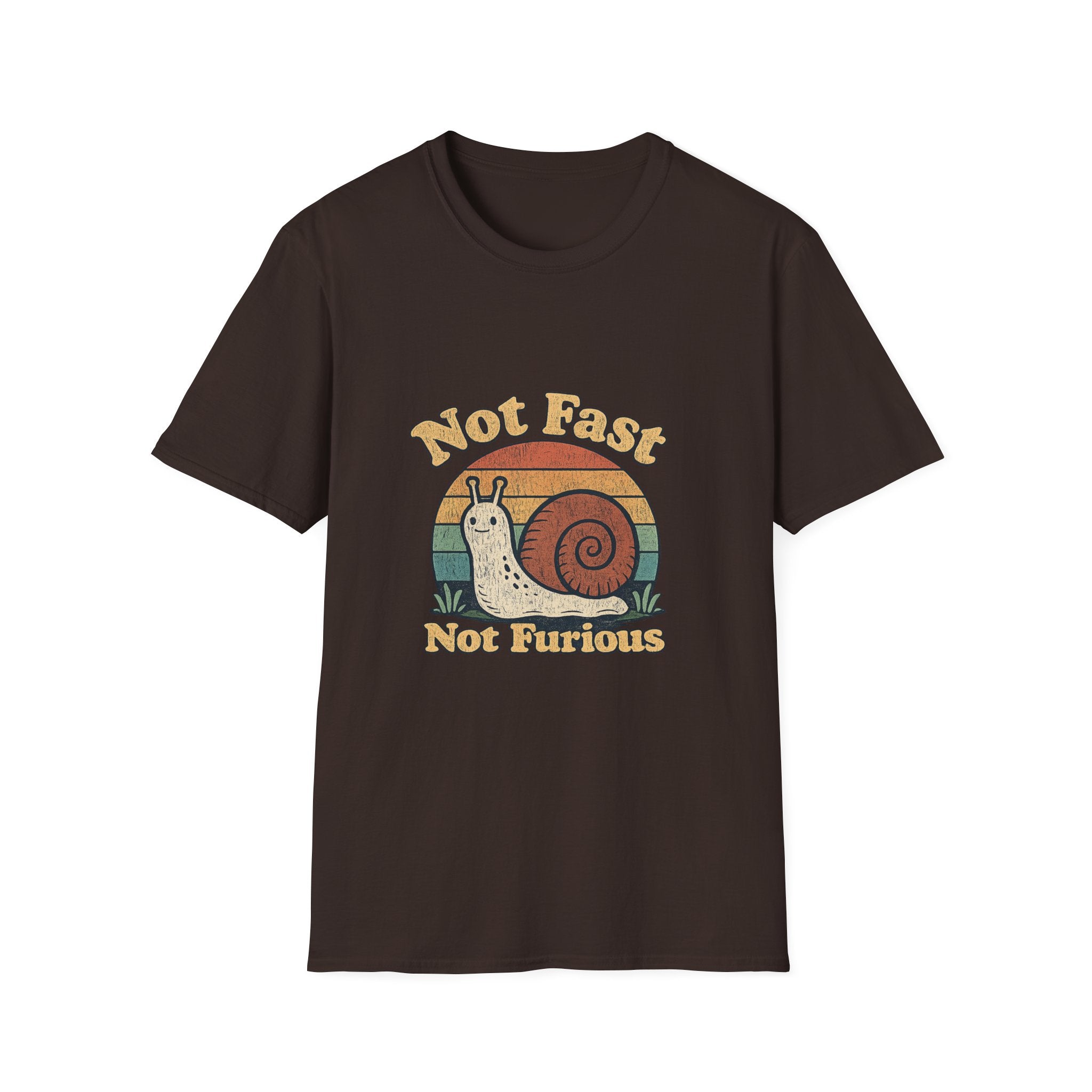 Not Fast Not Furious Snail T-Shirt — Retro Vintage Humor Tee