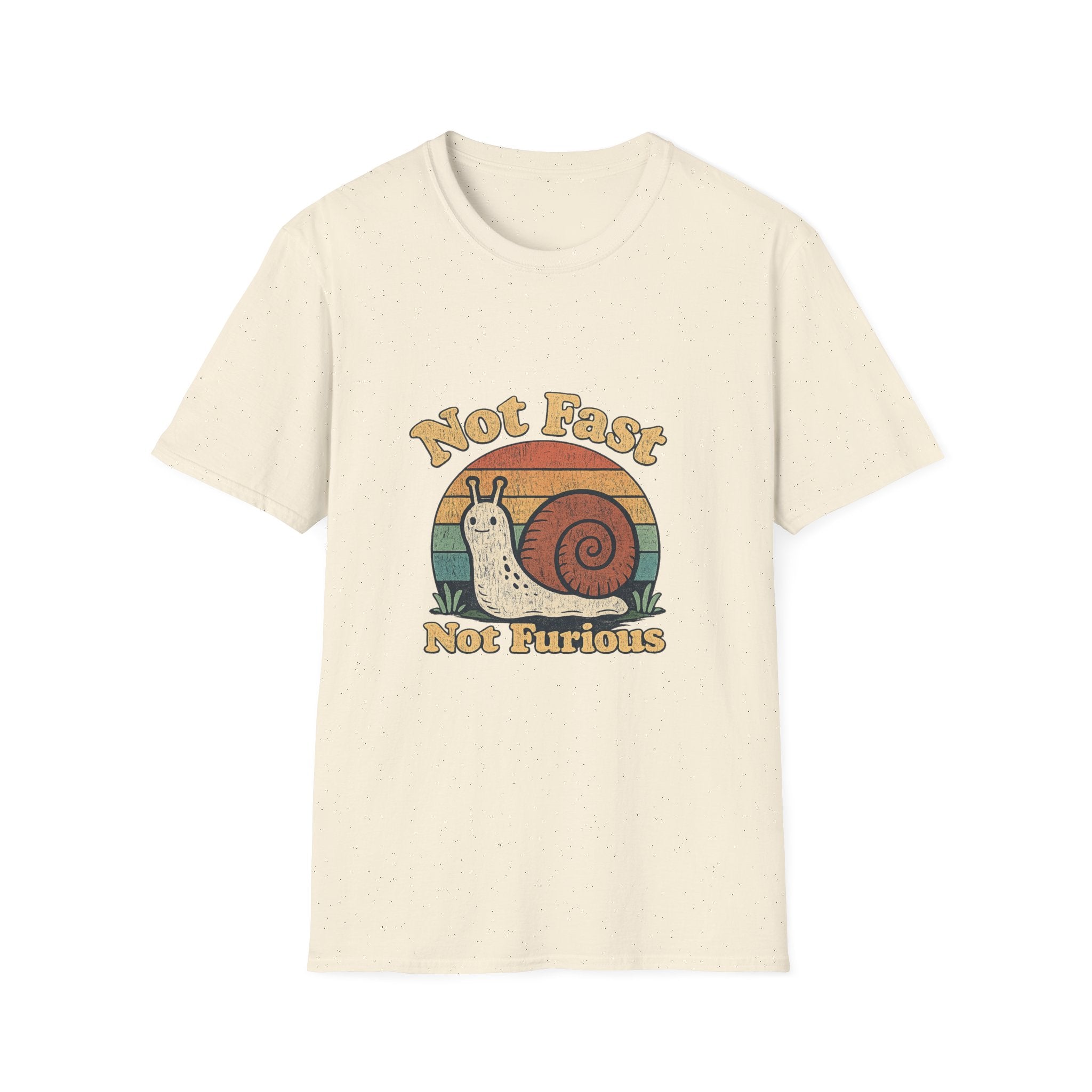 Not Fast Not Furious Snail T-Shirt — Retro Vintage Humor Tee