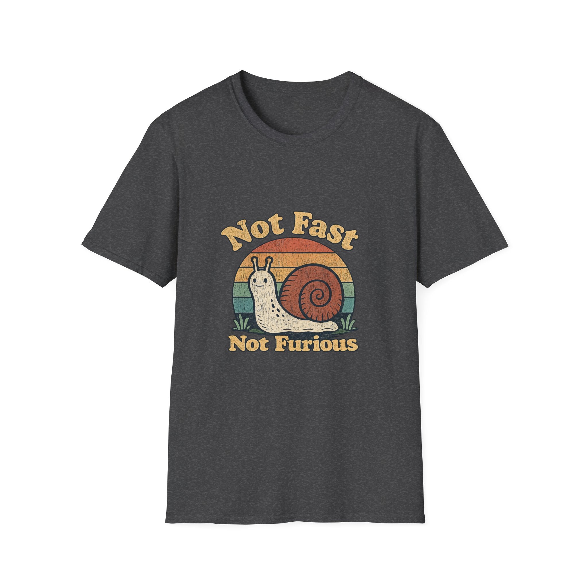 Not Fast Not Furious Snail T-Shirt — Retro Vintage Humor Tee